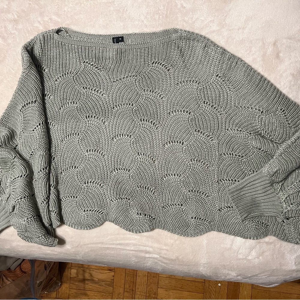Poncho Style sweater Medium Sage green
